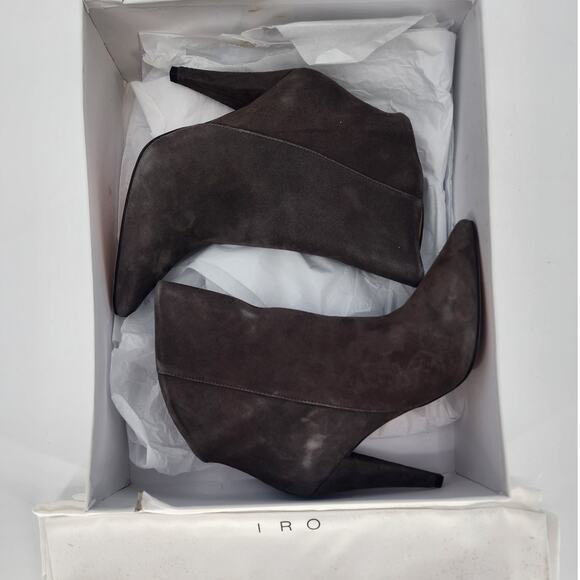 IRO Gray Suede Pointy Toe High-Low Booties Women's Size 36 (US 5.5) - Picture 13 of 15